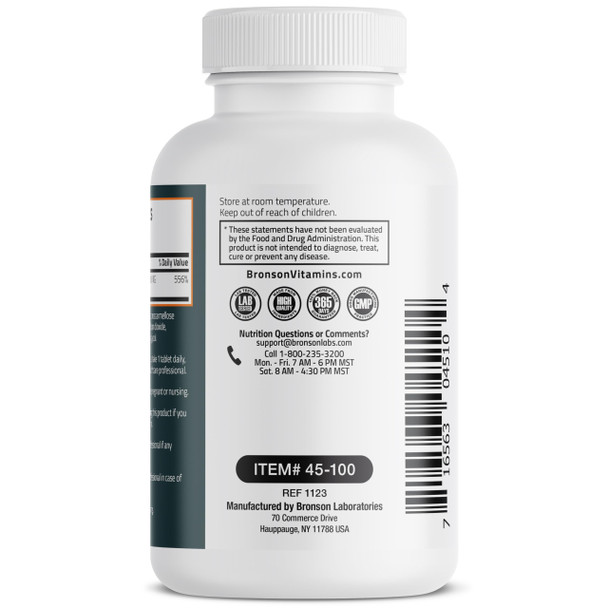 Bronson Vitamin C 500 Mg Supports A Healthy Immune System & Antioxidant Protection, Non-Gmo, 100 Vegetarian Tablets Bronson Vitamin C 500 Mg Supports A Healthy Immune System & Antioxidant Protection, Non-Gmo, 100 Vegetarian Tablets