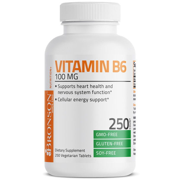 Vitamin B6 100 Mg Premium Vitamin B6 Supplement – Promotes Protein Metabolism And Immune Function - 250 Tablets