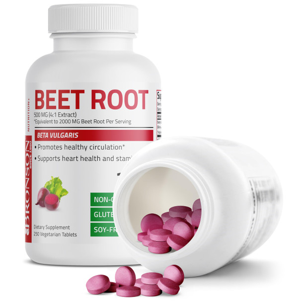 Bronson Beet Root Extra Strength, Non-Gmo, 250 Vegetarian Tablets