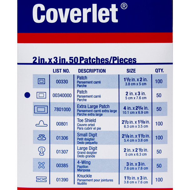 Coverlet Elastic Patch Bandage 2" X 3" - 50/Box #340000