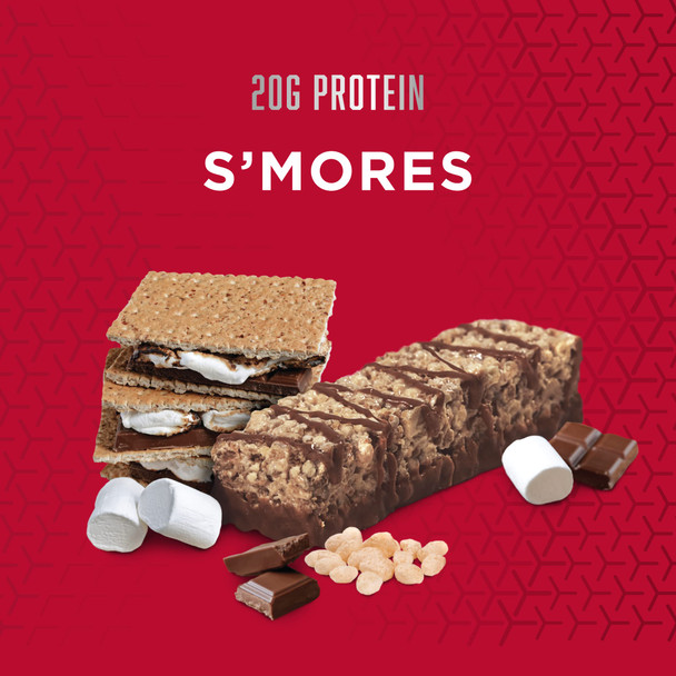 Bsn Protein Bars - Protein Crisp Bar By Syntha-6, Whey Protein, 20G Of Protein, Gluten Free, Low Sugar, S'Mores, 12 Count