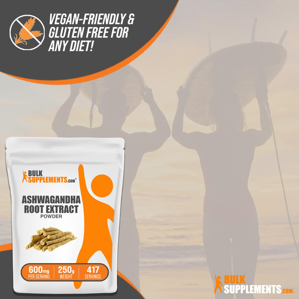 Bulksupplements.Com Ashwagandha Root Extract Powder - Ashwagandha Supplement, Ashwagandha Powder - Ashwagandha Extract, Ashwagandha Root Powder - Vegan, 600Mg Per Serving, 250G (8.8 Oz)