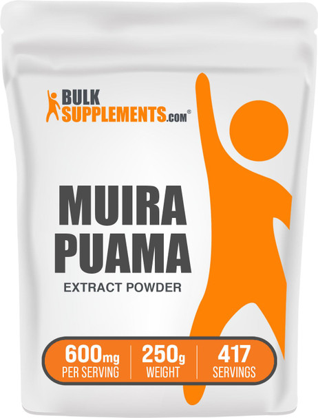 Bulksupplements.Com Muira Puama Extract Powder - Herbal Supplement, Sourced From Muira Puama Bark - Gluten Free - 600Mg Per Serving, 417 Servings (250 Grams - 8.8 Oz)