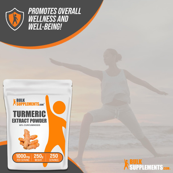 Bulksupplements.Com Turmeric Extract Powder - Curcumin Supplements 1000Mg, Turmeric Curcumin Powder, Turmeric Powder - Turmeric Root Powder, Gluten Free, 1000Mg Per Serving, 250G (8.8 Oz)