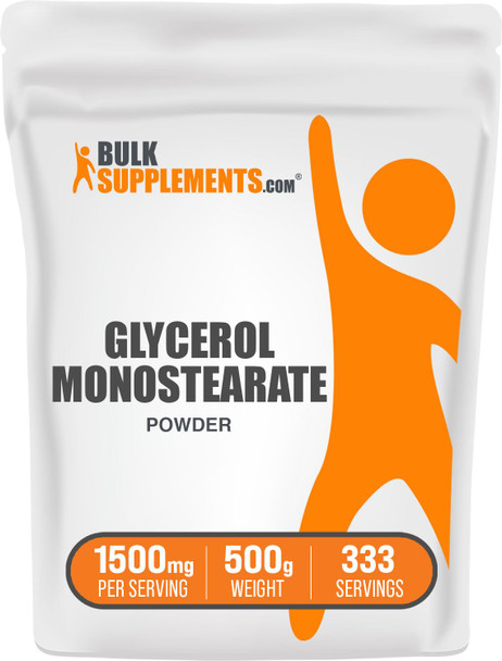 Bulksupplements.Com Glycerol Monostearate Powder - Glycerol Powder For Endurance & Hydration - Food Grade, Gluten Free - 1500Mg Per Serving, 333 Servings (500 Grams - 1.1 Lbs)