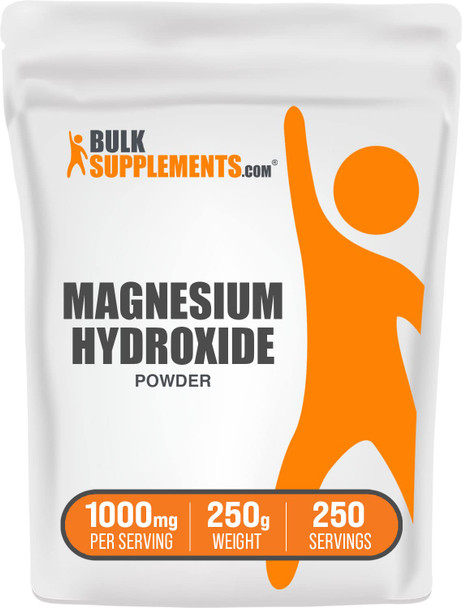 Bulksupplements.Com Magnesium Hydroxide Powder - Magnesium Supplement, Food Grade Magnesium Hydroxide, Magnesium Hydroxide Supplement - 1000Mg (410Mg Of Magnesium) Per Serving, 250G (8.8 Oz)