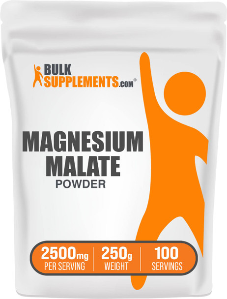 Bulksupplements.Com Magnesium Malate Powder - Magnesium Supplement, Pure Magnesium Malate, Magnesium Malate 400Mg - High Absorption Magnesium, 2500Mg (400Mg Magnesium) Per Serving, 250G (8.8 Oz)