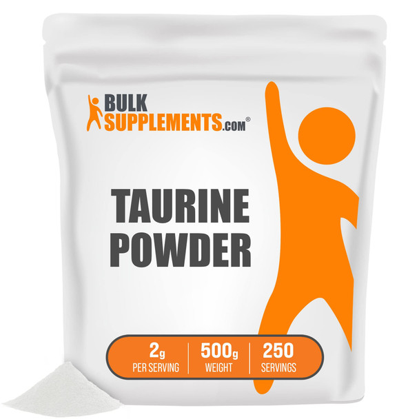 Bulksupplements.Com Taurine Powder - Taurine Supplement, Taurine 2000Mg, Amino Acids Supplement - Heart Health Supplements, Unflavored & Gluten Free, 2G Per Serving, 500G (1.1 Lbs)