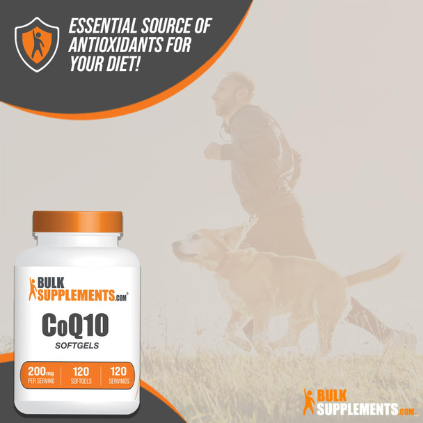 Bulksupplements.Com Coq10 200Mg Softgels - Coq10 Nutritional Supplements, Coenzyme Q10 200Mg, Coq10 Supplement - Hearth Health Supplement, 1 Coq10 Softgel Per Serving, 120 Softgels