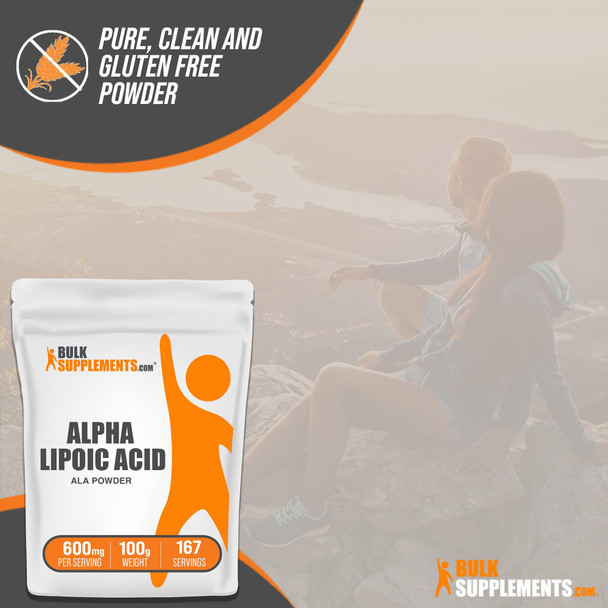 Bulksupplements.Com Alpha Lipoic Acid Powder - Ala Supplement, Alpha Lipoic Acid 600Mg - Ala Powder, Gluten Free - 600Mg Of Alpha-Lipoic Acid Per Serving, 100G (3.5 Oz)