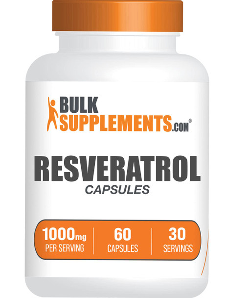 Bulksupplements.Com Resveratrol Capsules - Resveratrol Supplement, Polygonum Cuspidatum, Resveratrol 1000Mg - Antioxidants Supplement, Resveratrol Pills - 2 Capsules Per Serving, 60 Capsules