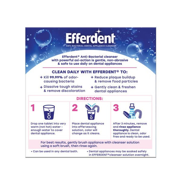 Efferdent Denture Cleanser Tablets, Complete Clean, Cleanser for Retainer and Dental Appliances, 44 Count