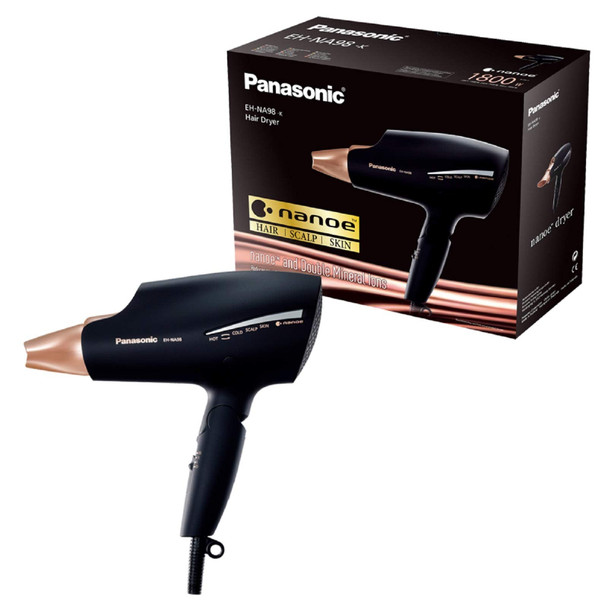Panasonic EH-NA98 Advanced Folding Hair Dryer with Nanoe & Double Mineral Technology — Reduces Damage and Split Ends