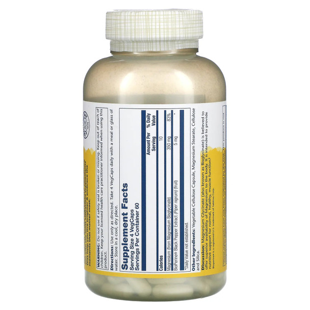Solaray Higher Absorption Magnesium Glycinate 350 mg 240 VegCaps