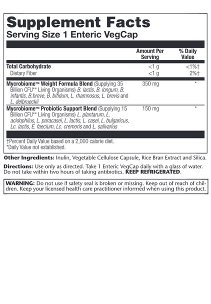 Solaray Mycrobiome Probiotic Weight Formula