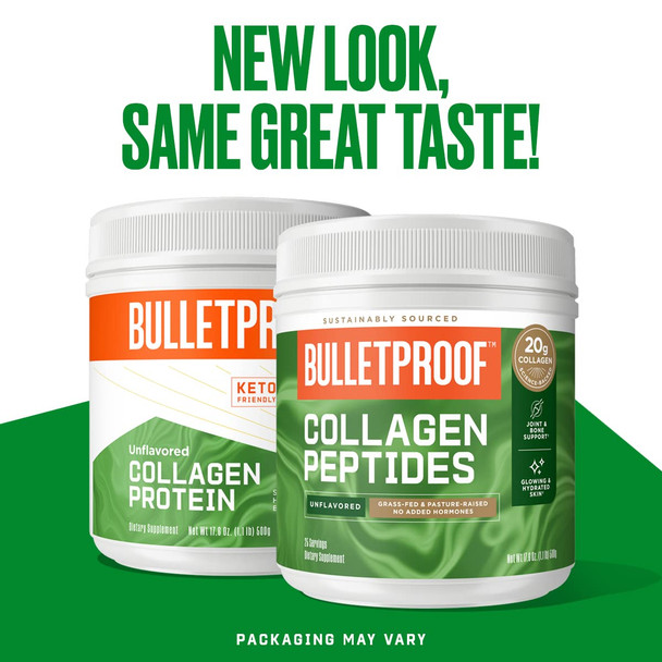 Bulletproof Unflavored Collagen Protein Powder, 18G Protein, 17.6 Oz, Grass Fed Collagen Peptides│Keto Creamer, French Vanilla, 2G Net Carbs, 10G Quality Fats From Powdered Mct Oil
