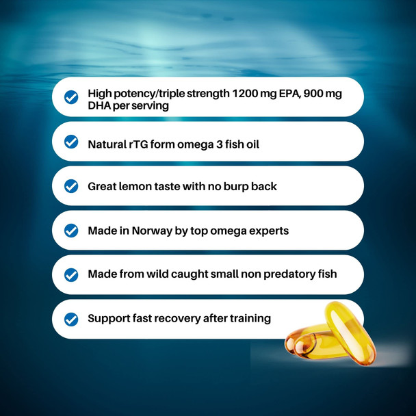 Fortifeye Vitamins Super Omega-3 Max Fish Oil | 2400 Mg Omega 3 | High Potency With Epa And Dha | Lemon Flavor 30 Servings