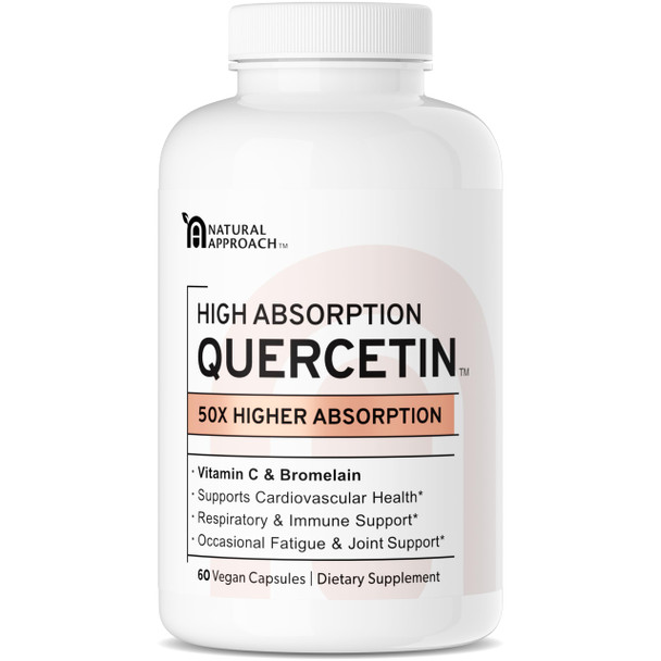 Natural Approach High Absorption Quercetin Phytosome - 50X More Bioavailable - With Bromelain & Vitamin C - Immune Support, Seasonal Allergy Relief & Cellular Health - Antioxidant Vegan Supplement - 60 Capsules