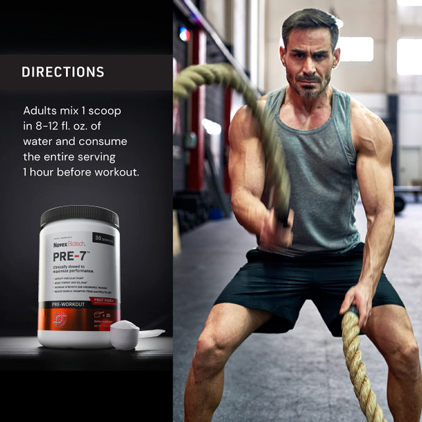 Novex Biotech Pre-7 Pre-Workout Powder – Best Preworkout For Men - Boost Energy, Focus, And Vo2 Max, Increase Strength And Endurance Training, Support Hydration During Prolonged Exercise*