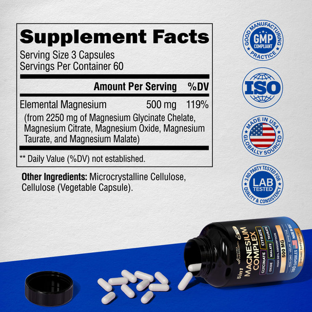 NUTRAHARMONY Magnesium Complex Capsules & Mullein Leaf Extract Capsules