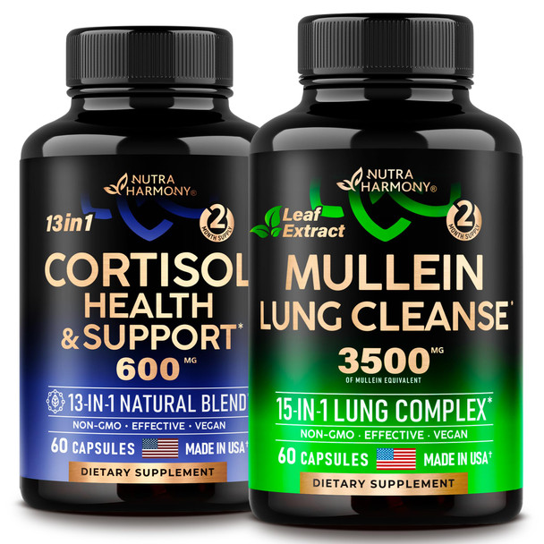 NUTRAHARMONY Cortisol Support Complex & Mullein Leaf Extract Capsules