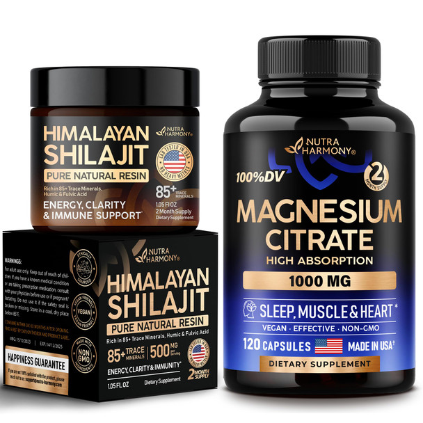 NUTRAHARMONY Himalayan Shilajit & Magnesium Citrate Capsules