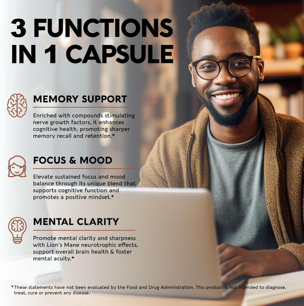 NUTRAHARMONY Saffron Capsules & Lions Mane Mushroom Capsules