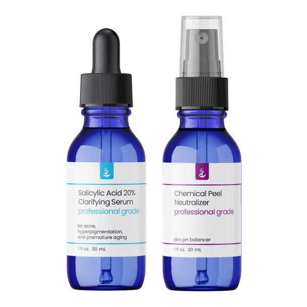 PURE ORIGINAL INGREDIENTS Salicylic Acid 20% Solution With Neutralizer (30 Ml Each), Professional Grade, Treats Acne, Hyper-Pigmentation, & Premature Aging, Neutralizer Balances Skin'S Ph