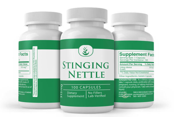PURE ORIGINAL INGREDIENTS Stinging Nettle (100 Capsules) Leaf Always Pure, No Additives Or Fillers, Lab Verified