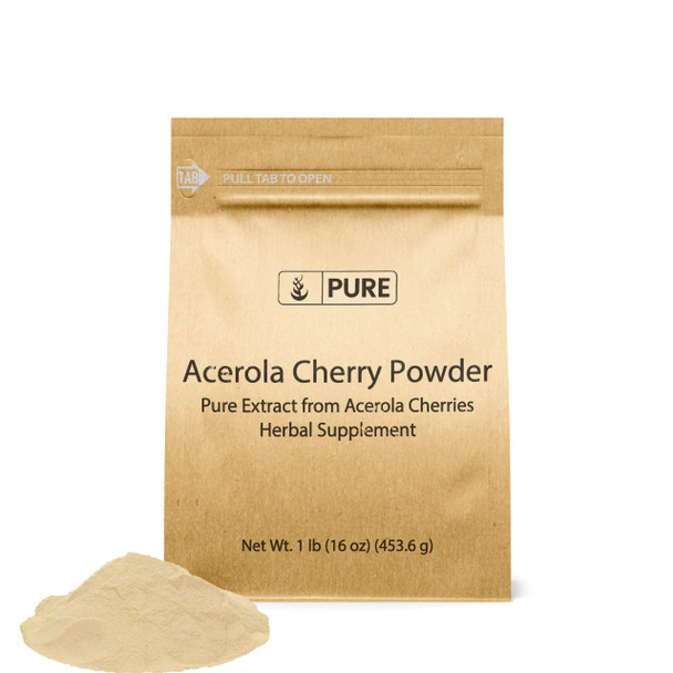 PURE ORIGINAL INGREDIENTS Acerola Cherry Powder 1Lb Non-Gmo, Gluten Free, Eco-Friendly Packaging