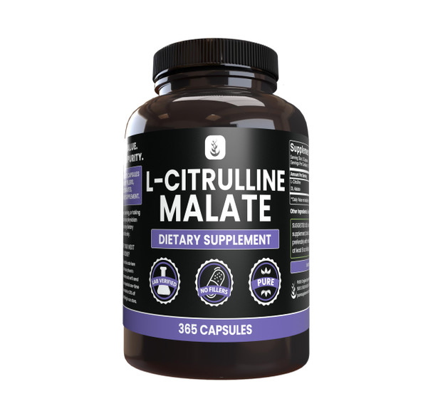 PURE ORIGINAL INGREDIENTS L-Citrulline Dl-Malate 2:1 (365 Capsules) No Magnesium Or Rice Fillers, Always Pure, Lab Verified