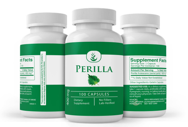 PURE ORIGINAL INGREDIENTS Perilla, (100 Capsules) Always Pure, No Additives Or Fillers, Lab Verified