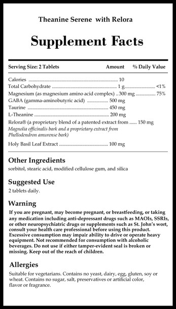 Source Naturals Theanine Serene with Relora Source Naturals Theanine Serene with Relora