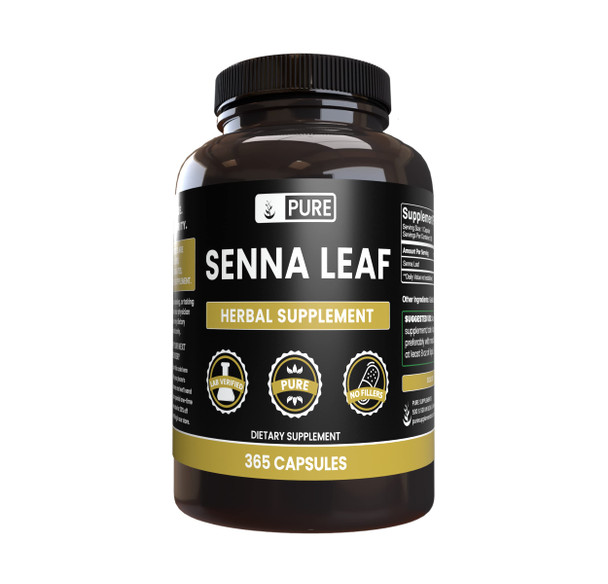 PURE ORIGINAL INGREDIENTS Senna Leaf (365 Capsules) No Magnesium Or Rice Fillers, Always Pure, Lab Verified