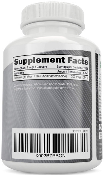 Purely Holistic Magnesium Glycinate 400Mg + Selenium 200Mcg - Vegan Bundle - 270 Tablets & 365 Capsules - Made In Usa