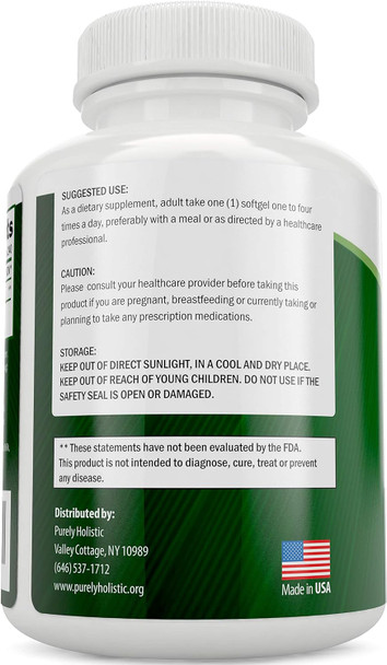 Purely Holistic Coq10 100Mg - 240 Softgels - 8 Month Supply - Ubiquinone Coenzyme Q10 Supplement - With Organic Olive Oil - Soy Free Co Q 10 - Made In The Usa