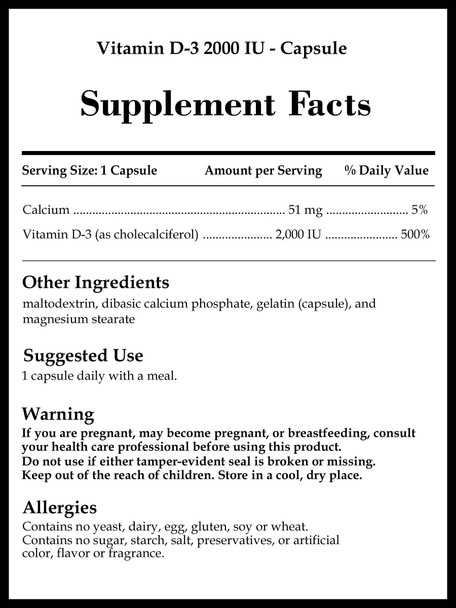 Source Naturals Vitamin D-3 2000 IU