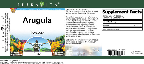Terravita Arugula Powder (4 Oz, Zin: 519004)