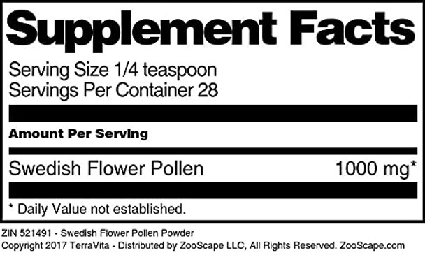 Terravita Swedish Flower Pollen Powder (1 Oz, Zin: 521491) - 3 Pack