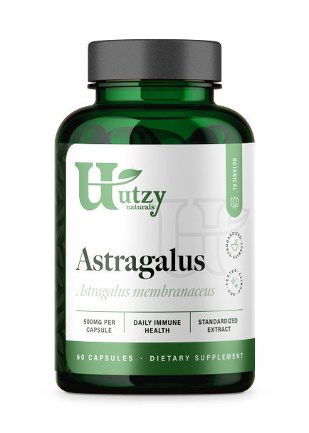 Utzy Naturals Astragalus | 500 Mg Per Capsule + Adapto-Calm | Stress Support Formula | With Ashwagandha, Tulsi Holy Basil, And Passionflower