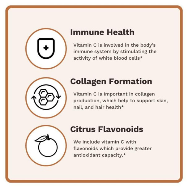 Utzy Naturals | Vitamin C Complex | 400Mg Vitamin C With Acercola & Citrus Bioflavonoids + Proteo-Zinc Chelated Zinc For Immune Health