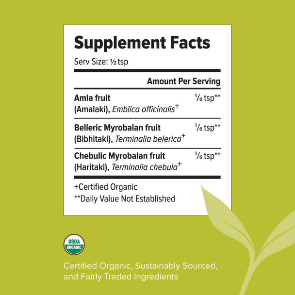 ‎Banyan Botanicals Triphala Powder – Organic Formula Of Amla, Haritaki & Bibhitaki – For Daily Detoxifying, Cleansing & Rejuvenation* – Maintains Regularity* – 1Lb. – Non-Gmo Sustainably Sourced