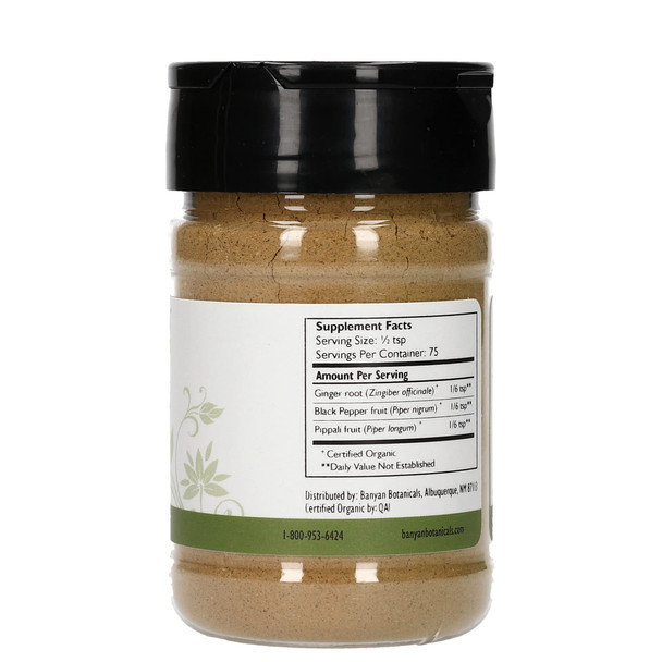 ‎Banyan Botanicals Trikatu Powder - Usda Organic, Spice Jar - Heating & Stimulating - Supports Digestion Of Heavy Foods*