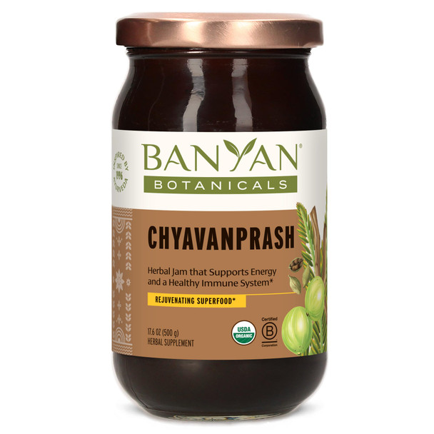 ‎Banyan Botanicals Chyavanprash – Organic Ayurvedic Herbal Jam With Raw Honey, Amla & Ashwagandha – Vitalizing Superfood Immune Support Supplement* – 17.6 Oz – Non Gmo Sustainably Sourced Gluten Free