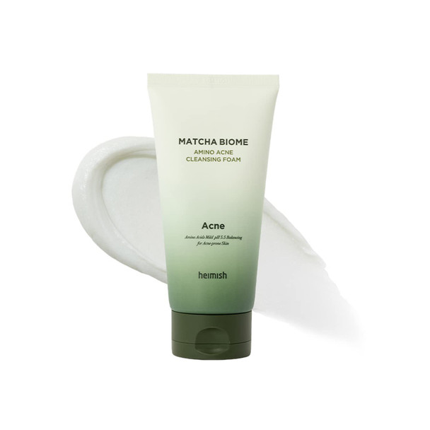 ‎Heimish Matcha Biome Amino Acne Cleansing Foam 150Ml, Acne Cleanser, Soothing & Refreshing, Calming, Hydrating, Daily Facial Cleanser, Normal To Sensitive Skin, Removes Dead Cells