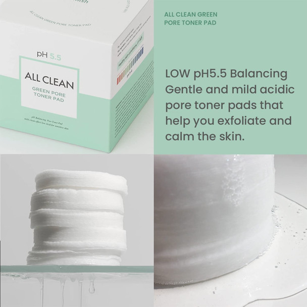 ‎Heimish All Clean Green Pore Toner Pad (75Ea) | Pore Cleansing, Oil/Moisture Balancing Pads | Smoothing Toner Calming Skin Texture, Korean Skincare, Sebum Control, Kbeauty