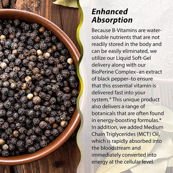 ‎Irwin Naturals One-Per-Day Mega B-12 1,500Mcg High Potency Methylcobalamin Vitamin - Fast Enhanced Absorption With Mct + Asian Ginseng - Natural Energy Boost - 60 Liquid Softgels With Pill Case