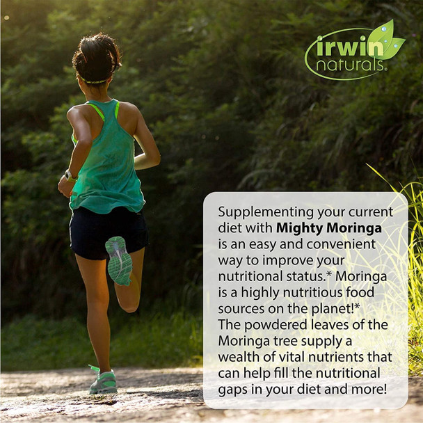 ‎Irwin Naturals Mighty Moringa 1,000 Mg With Chia, Coconut, Hemp, Avacado & Omega Superfoods - 60 Liquid Softgels With Pill Case