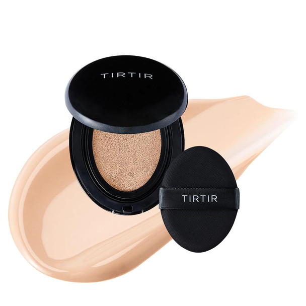 TIRTIR Mask Fit Black Cushion Foundation - Japan's No.1 Choice for 72-Hour Flawless Coverage with Semi-Matte Finish (Mini (0.15 oz.) 17C Porcelain)