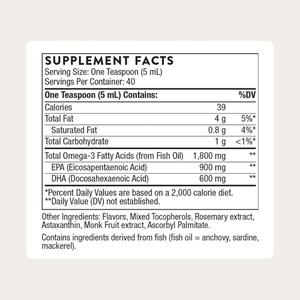 THORNE - Omega Superb - Fish Oil Liquid Supplement with EPA & DHA 40 Servings
